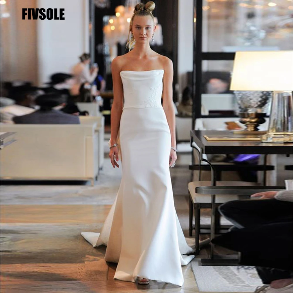 Fivsole New Satin Mermaid Wedding Dresses Off The Shoulder Bridal Gown Court Train Backless Bowknot Vestido De Corte Sirena
Fivsole New Satin Mermaid Wedding Dresses Off The Shoulder Bridal Gown Court Train Backless Bowknot Vestido De Corte Sirena