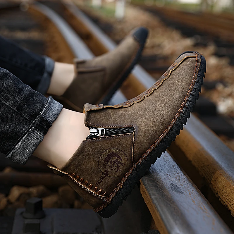 Male Ankle Boot Mid Top Boots Man Classic Zipper Handmade Soft Flats Sneakers Footwear New Mens Walking Shoes Big Size 38-48
Male Ankle Boot Mid Top Boots Man Classic Zipper Handmade Soft Flats Sneakers Footwear New Mens Walking Shoes Big Size 38-48