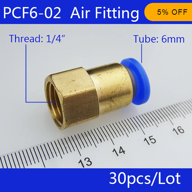 Free shipping HIGH QUALITY 30pcs BSPT PCF6-02, 6mm to 1/4' Pneumatic Connectors Female straight one-touch fittings
Free shipping HIGH QUALITY 30pcs BSPT PCF6-02, 6mm to 1/4' Pneumatic Connectors Female straight one-touch fittings
