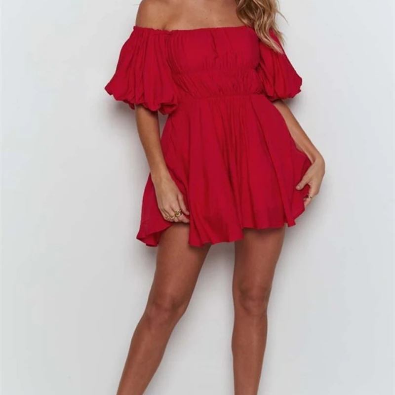 Платье-трапеция SUNCREE женское с воротником-лодочкой, однотонное модное пикантное винтажное платье с оборками и рукавами-фонариками, лето 2021
Платье-трапеция SUNCREE женское с воротником-лодочкой, однотонное модное пикантное винтажное платье с оборками и рукавами-фонариками, лето 2021