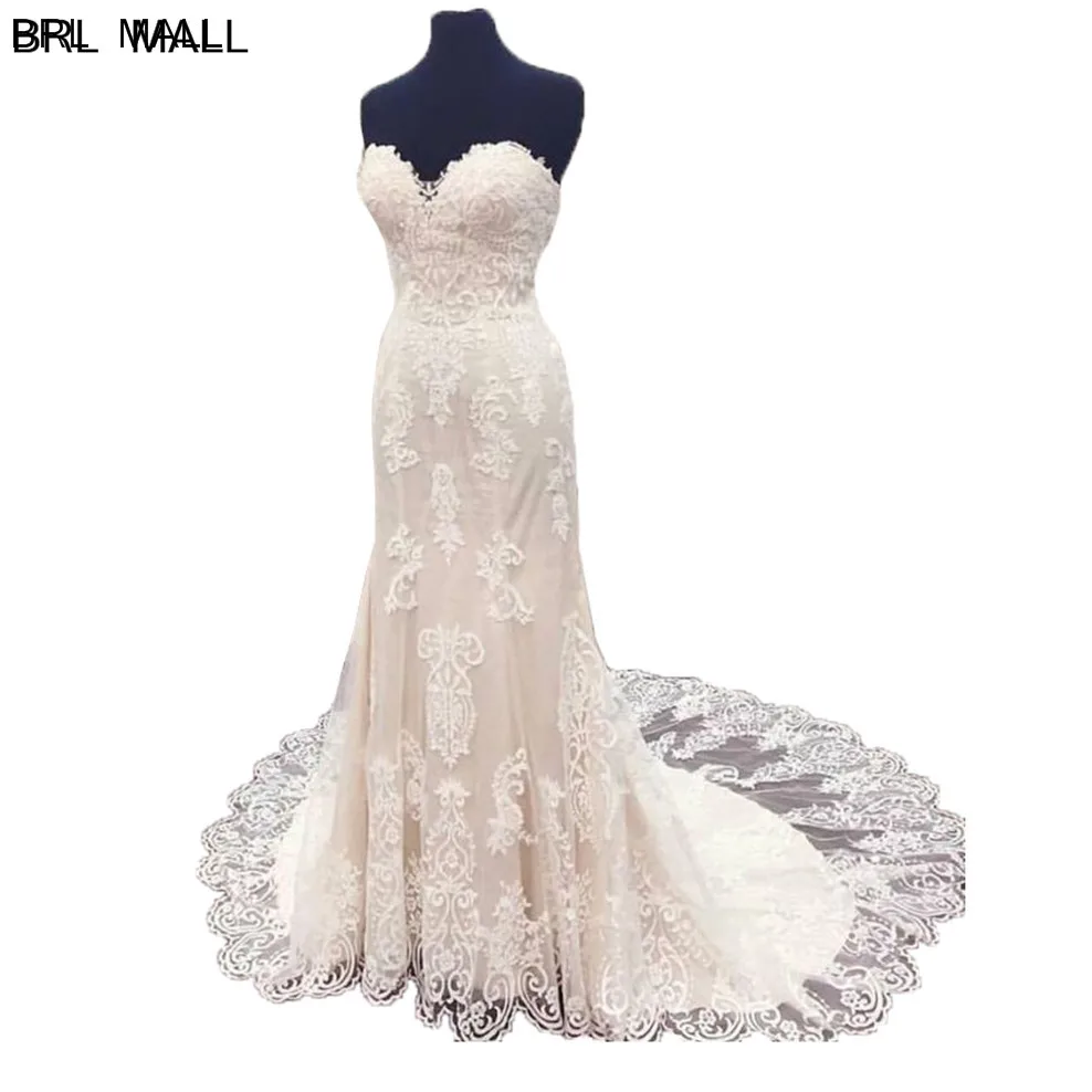 2020 Elegant Ivory Appliques Lace Mermaid Wedding Dresses Sweetheart Bride Wedding Gowns Long Bridal Dresses vestido de novia
2020 Elegant Ivory Appliques Lace Mermaid Wedding Dresses Sweetheart Bride Wedding Gowns Long Bridal Dresses vestido de novia