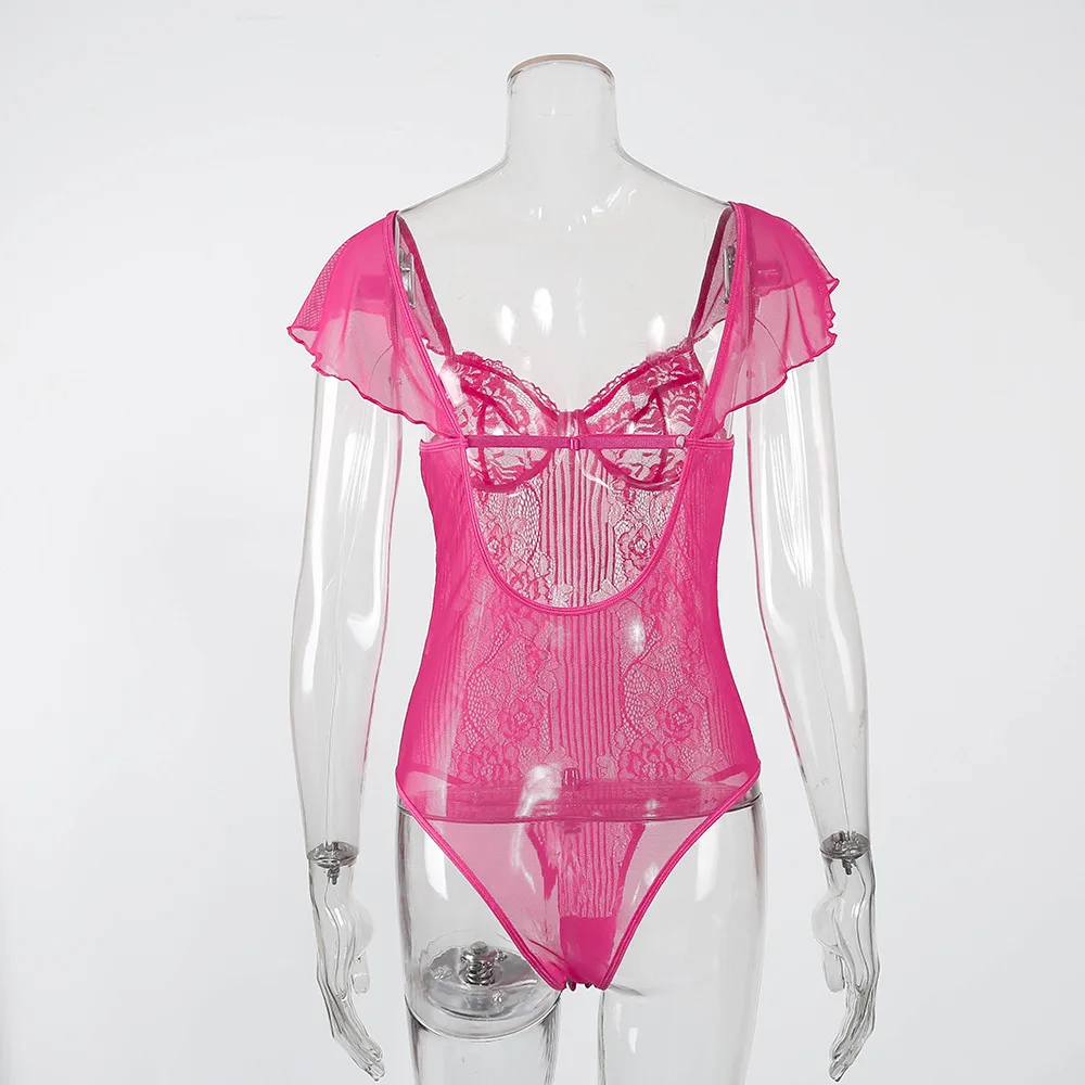 Lace Bodysuit Women Floral Embroidery Slim Fit Bodycon Backless Sheer Lace Perspective Sexy Teddy Overalls Skinny Straps Teddies
Lace Bodysuit Women Floral Embroidery Slim Fit Bodycon Backless Sheer Lace Perspective Sexy Teddy Overalls Skinny Straps Teddies