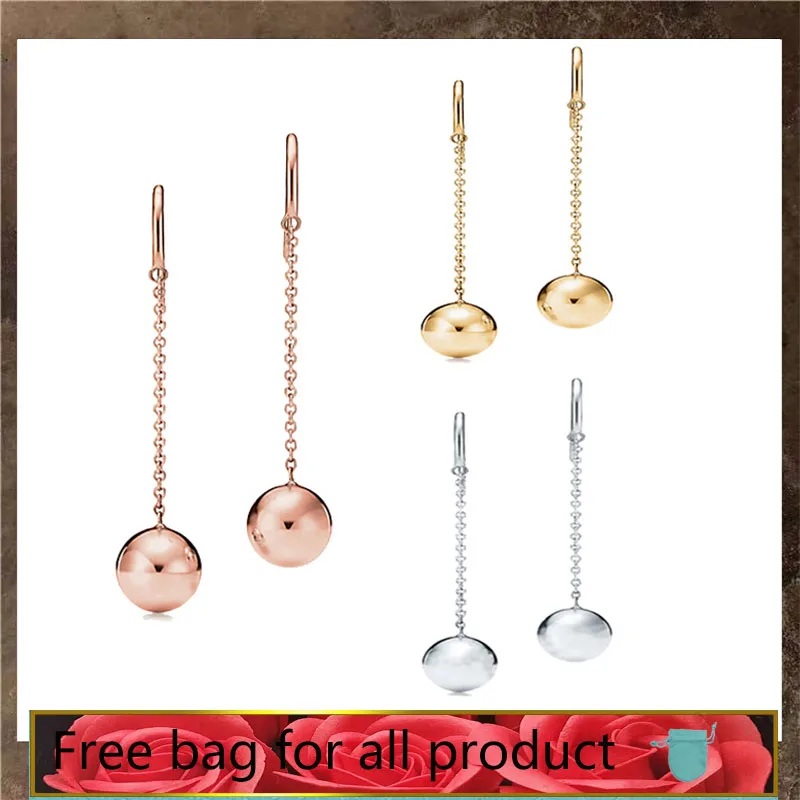 Women's elegant fashion round bead mid-length earrings S925 sterling silver original high-quality jewelry Valentine's day gift
Women's elegant fashion round bead mid-length earrings S925 sterling silver original high-quality jewelry Valentine's day gift