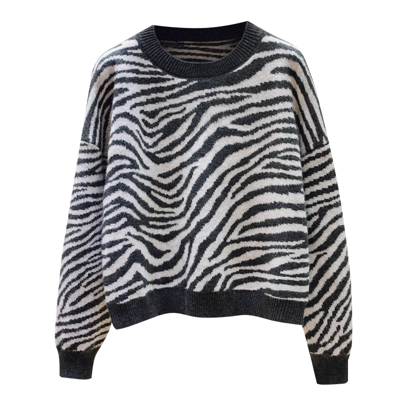 LUKAXSIKAX 2020 New Autumn Winter Women Loose Short Sweater High Quality Vintage Zebra Pattern Contrast Color Knitted Sweater
LUKAXSIKAX 2020 New Autumn Winter Women Loose Short Sweater High Quality Vintage Zebra Pattern Contrast Color Knitted Sweater