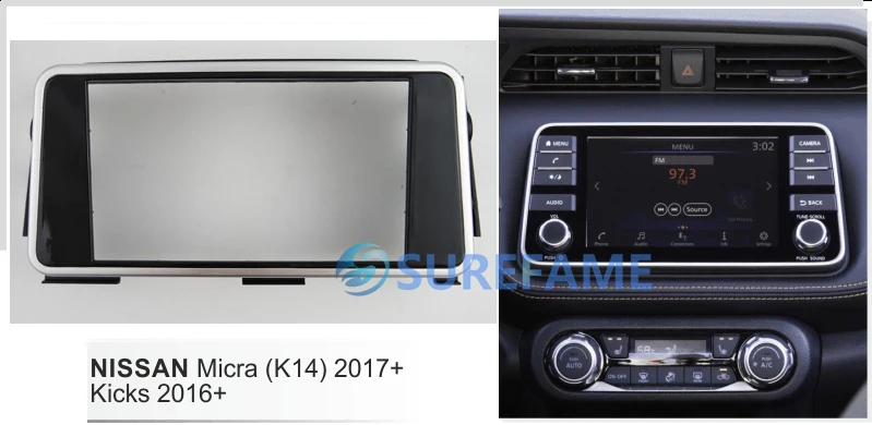 Автомобильное радио Facia для NISSAN Micra (K14) 2017 + Kicks 2016 DVD стерео панель набор приборной