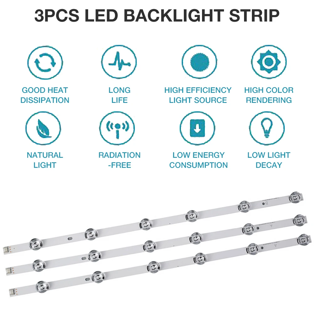3 PCS 6 Lamp Beads LED Strip Backlight Safe Reliable High Brightness Strip Lamp For LG 32" TV
3 PCS 6 Lamp Beads LED Strip Backlight Safe Reliable High Brightness Strip Lamp For LG 32" TV