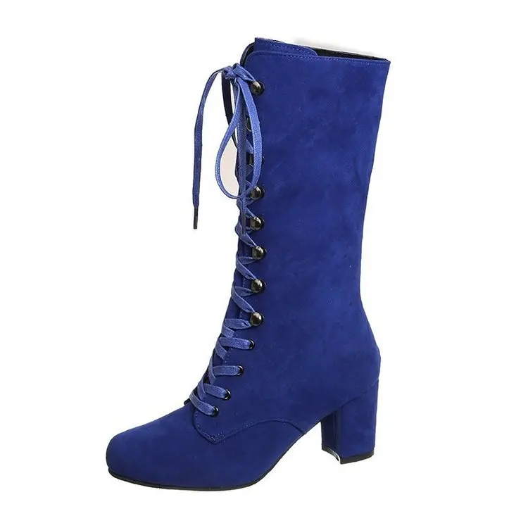 Wish Foreign Trade Large Size European and American Autumn and Winter New Suede Round Head Lace Up High Barrel Knight Boots
Wish Foreign Trade Large Size European and American Autumn and Winter New Suede Round Head Lace Up High Barrel Knight Boots