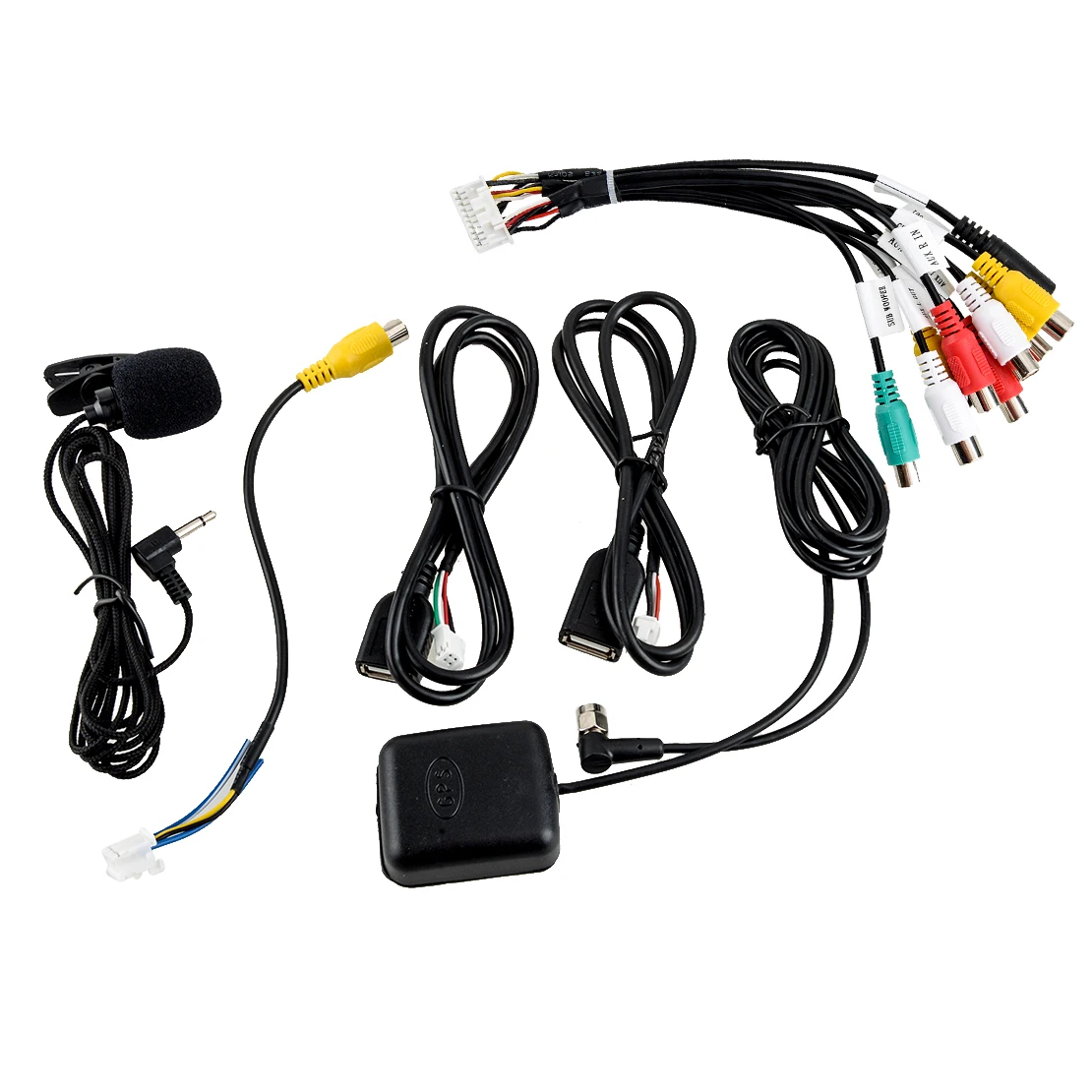

Универсальный черный ПВХ 20 контактов стерео кабель RCA Радио Аудио Видео Aux CAM провод GPS антенна MIC Разъем адаптер подходит для автомобиля груз...
