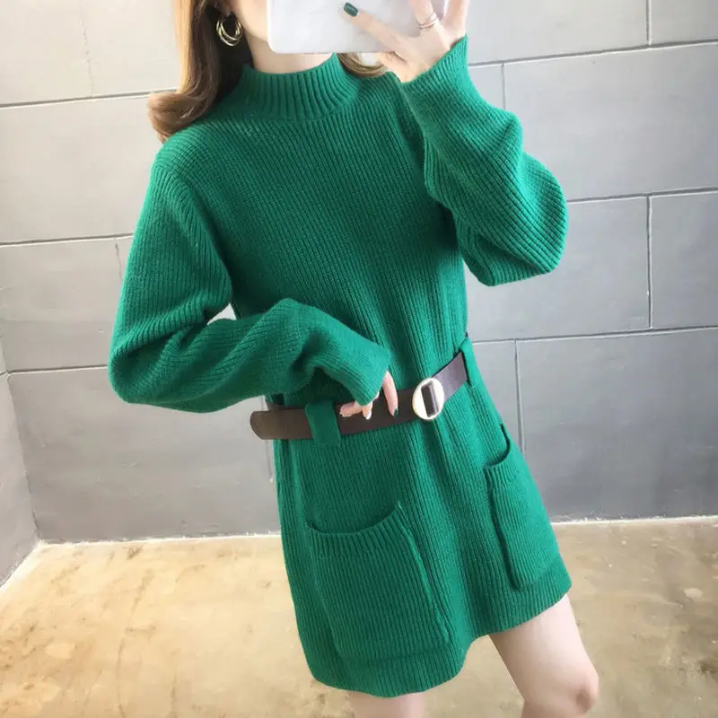 Korean single belt sweater, medium long sleeve, long sleeve, solid color, casual
Korean single belt sweater, medium long sleeve, long sleeve, solid color, casual