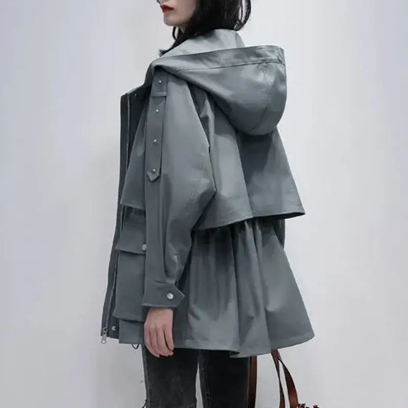 Fashion hooded Trench Coat Women Clothing 2021 Spring Autumn New Korean Loose Outerwear Solid Plus size Casual Lady Windbreaker
Fashion hooded Trench Coat Women Clothing 2021 Spring Autumn New Korean Loose Outerwear Solid Plus size Casual Lady Windbreaker