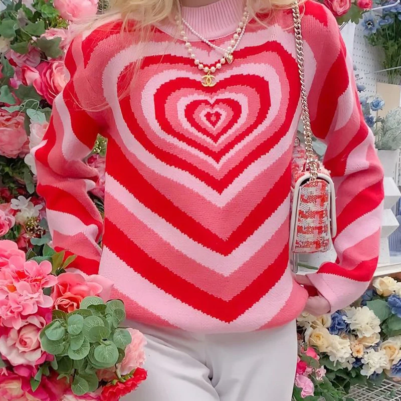 Aesthetic Knitter Sweaters 90s Vintage Heart Print Long Sleeve Loose Pullovers Women Autumn Winter Knitwear Streetwear
Aesthetic Knitter Sweaters 90s Vintage Heart Print Long Sleeve Loose Pullovers Women Autumn Winter Knitwear Streetwear