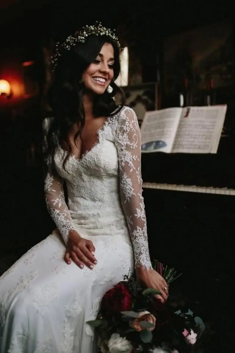 Bohemian Lace Mermaid Boho Wedding Dress 2019 Long Sleeve Appliques Backless Sweetheart Tulle Bridal Gowns Beach Weeding Dress
Bohemian Lace Mermaid Boho Wedding Dress 2019 Long Sleeve Appliques Backless Sweetheart Tulle Bridal Gowns Beach Weeding Dress