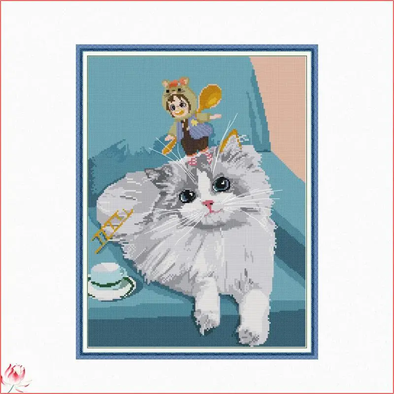 Joy Sunday Animal Patterns Counted 11CT 14CT DIY Cross Stitch Sets The Girl And The Cat Cross-stitch Kits Embroidery Needlework
Joy Sunday Animal Patterns Counted 11CT 14CT DIY Cross Stitch Sets The Girl And The Cat Cross-stitch Kits Embroidery Needlework