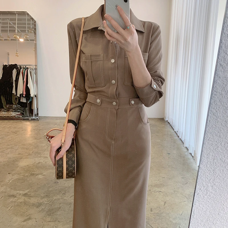 Цельнокроеное платье, корейские офисные платья с лацканами, Новое поступление 2021, весенние Макси-платья для женщин, повседневные Элегантны...
Цельнокроеное платье, корейские офисные платья с лацканами, Новое поступление 2021, весенние Макси-платья для женщин, повседневные Элегантны...