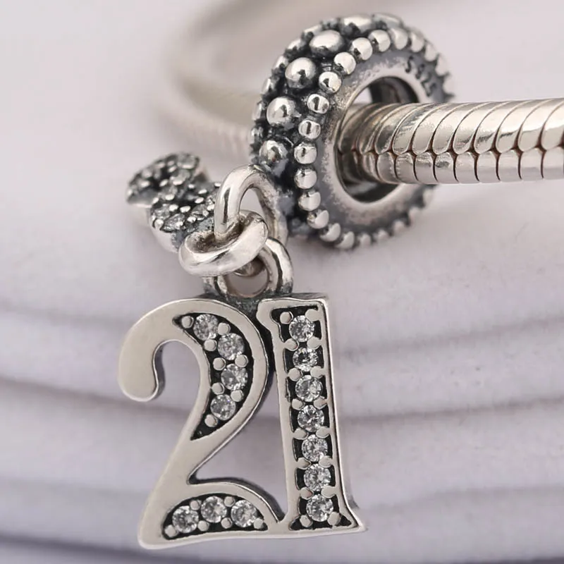 S925 Silver Pendant Bead Charm for Women Bracelet Bangle 21 Years of Love Dangle Charm Clear CZ DIY Jewelry
S925 Silver Pendant Bead Charm for Women Bracelet Bangle 21 Years of Love Dangle Charm Clear CZ DIY Jewelry