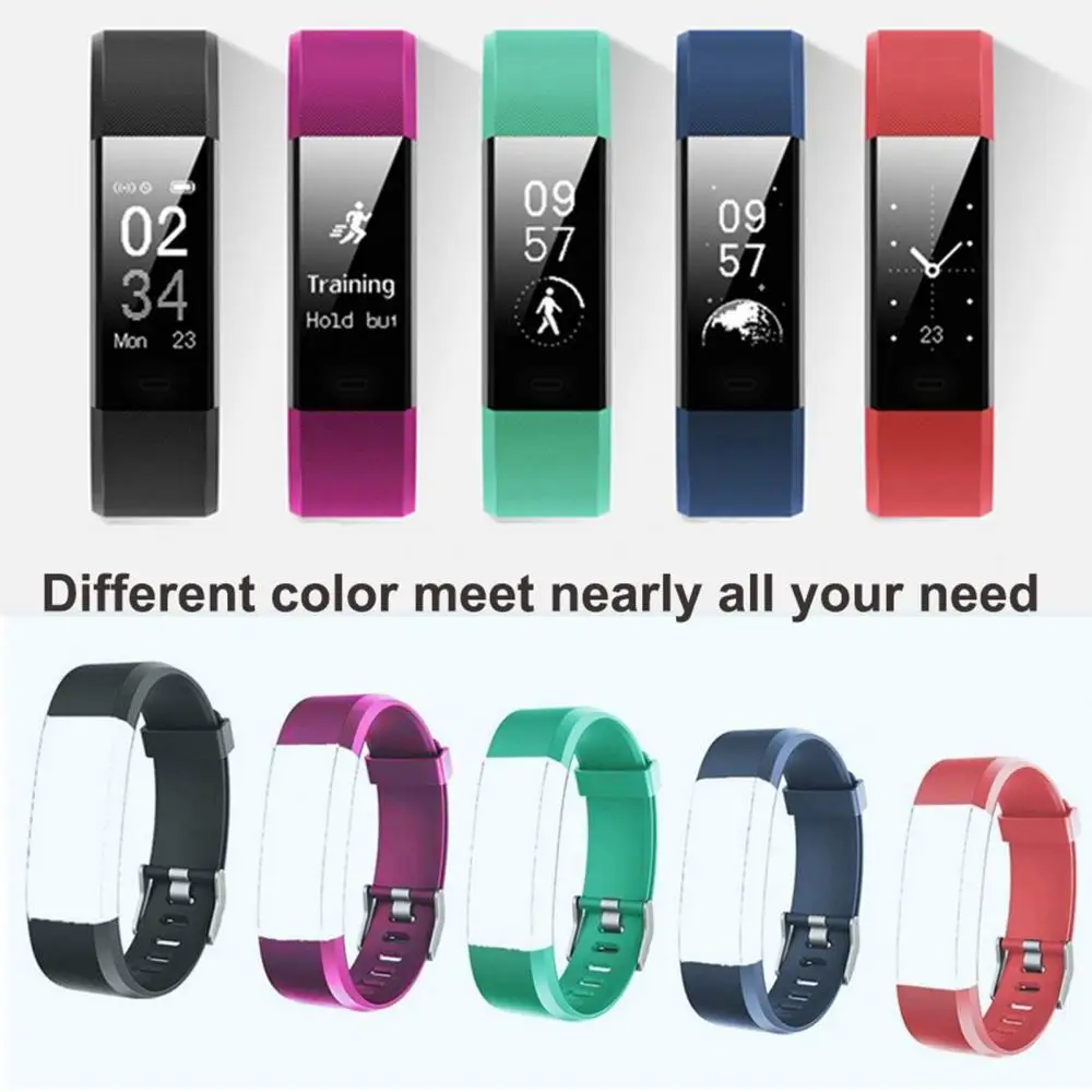 

Сменный цветной браслет для наручных часов ID 115 Plus-HR, умные часы ID115, 5 цветов, красный, черный, синий, фиолетовый