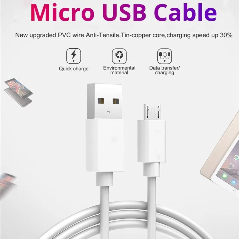 Micro USB Cable Charger for Samsung S7 Edge Xiaomi Redmi LG Huawei Android Mobile Phone USB Data Wire Tablet USB Charging Cord
Micro USB Cable Charger for Samsung S7 Edge Xiaomi Redmi LG Huawei Android Mobile Phone USB Data Wire Tablet USB Charging Cord