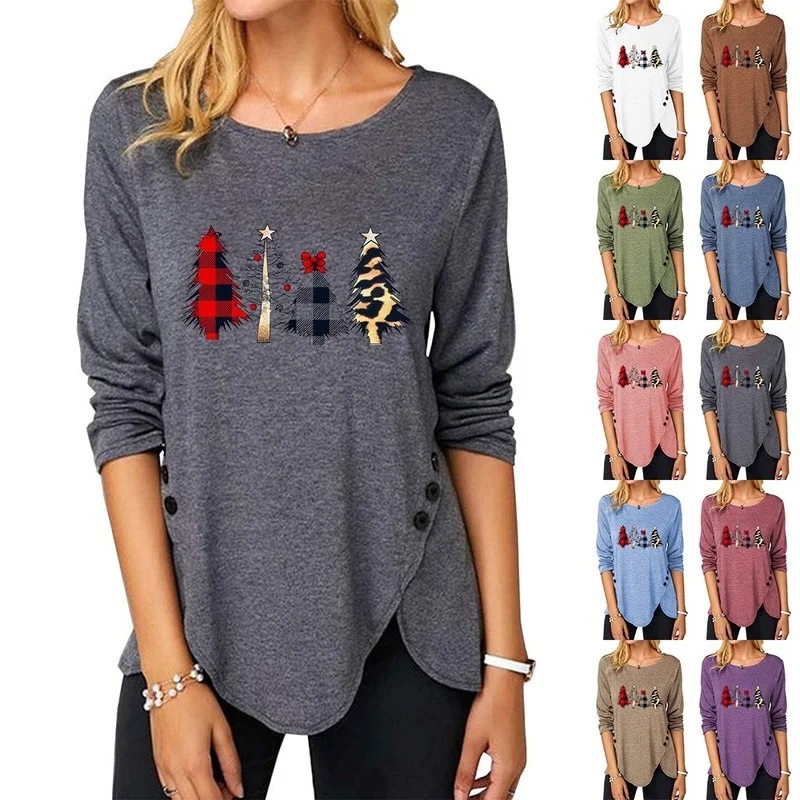 Female Long Sleeve Autumn T-shirt Christmas Tree Print Women Fashion Graphic Pullover Ladies Regular Daily Loose O-Neck Tee Tops
Female Long Sleeve Autumn T-shirt Christmas Tree Print Women Fashion Graphic Pullover Ladies Regular Daily Loose O-Neck Tee Tops