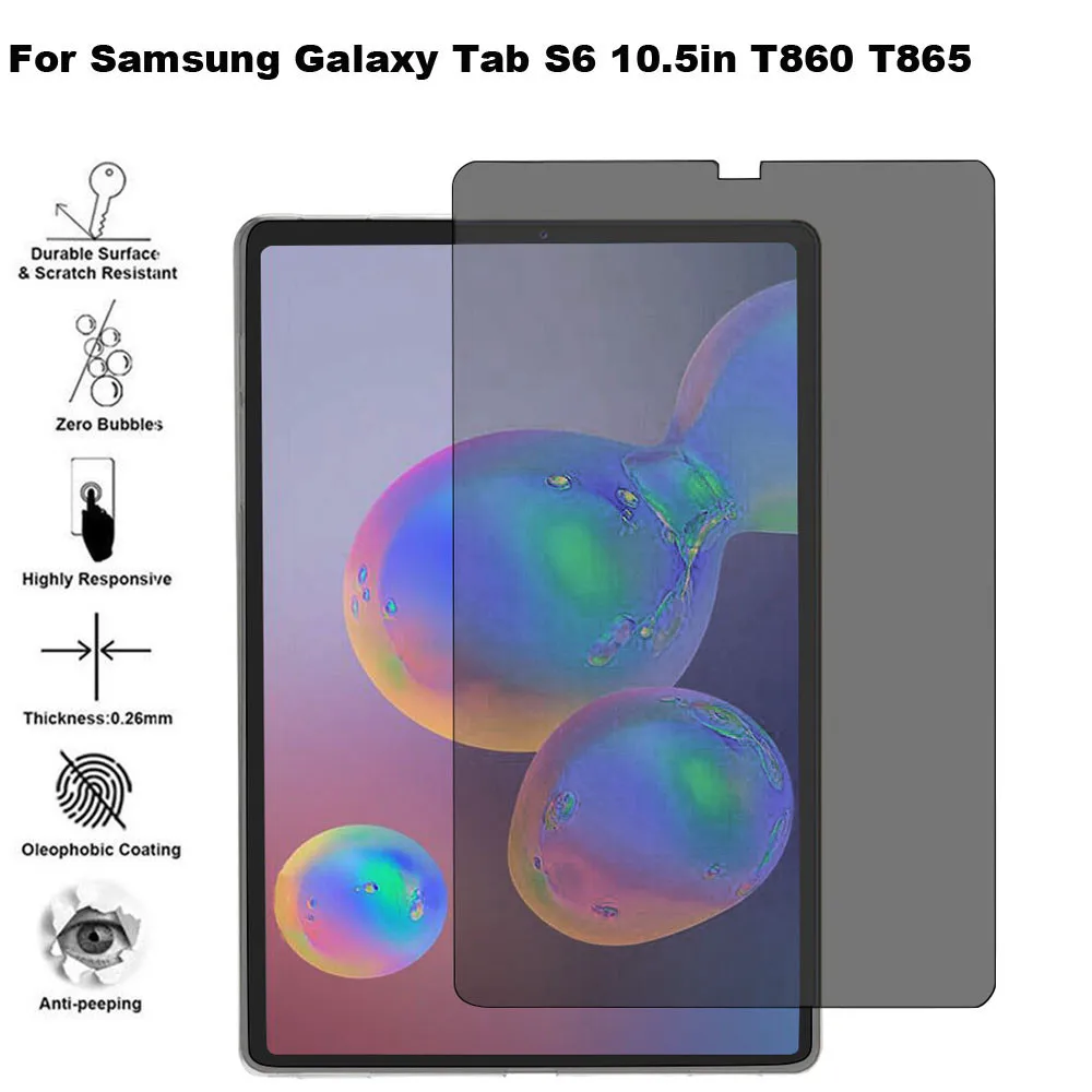 Ouhaobin Защитная пленка для экрана samsung Galaxy Tab S6 10.5in T860 конфиденциальности Анти см