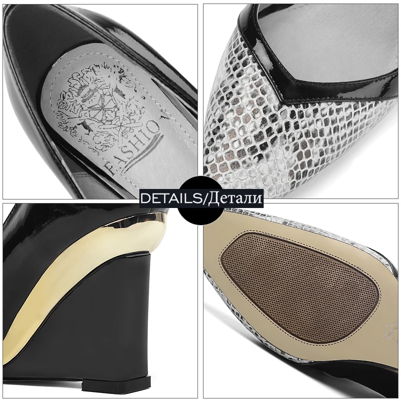 ISNOM Wedges Pumps Patent Leather Shoes Woman High Heel Pumps Snake Print Wedge Shoes Women Ladies Mixed Color Footwear
ISNOM Wedges Pumps Patent Leather Shoes Woman High Heel Pumps Snake Print Wedge Shoes Women Ladies Mixed Color Footwear