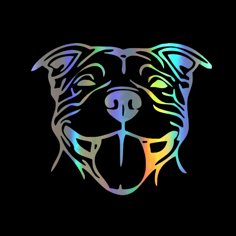 

Fiercely Bull Terrier Staffie Dog Car Stickers and Decals Creative Funny Carbon Fiber 3D Stickers on Car