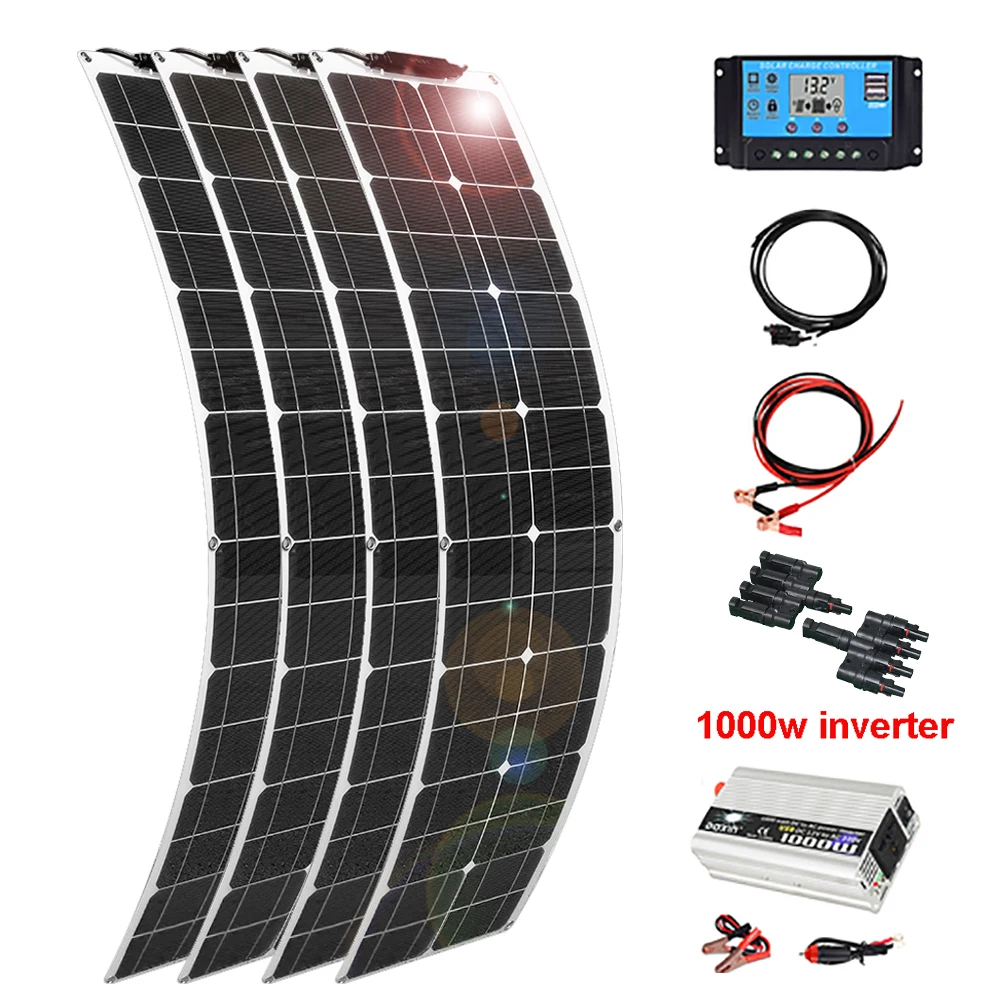 flexible solar panel 12v 100w 50w solar cell kit battery charger system energy power for car boat outdoor camping home PV 1000w
flexible solar panel 12v 100w 50w solar cell kit battery charger system energy power for car boat outdoor camping home PV 1000w