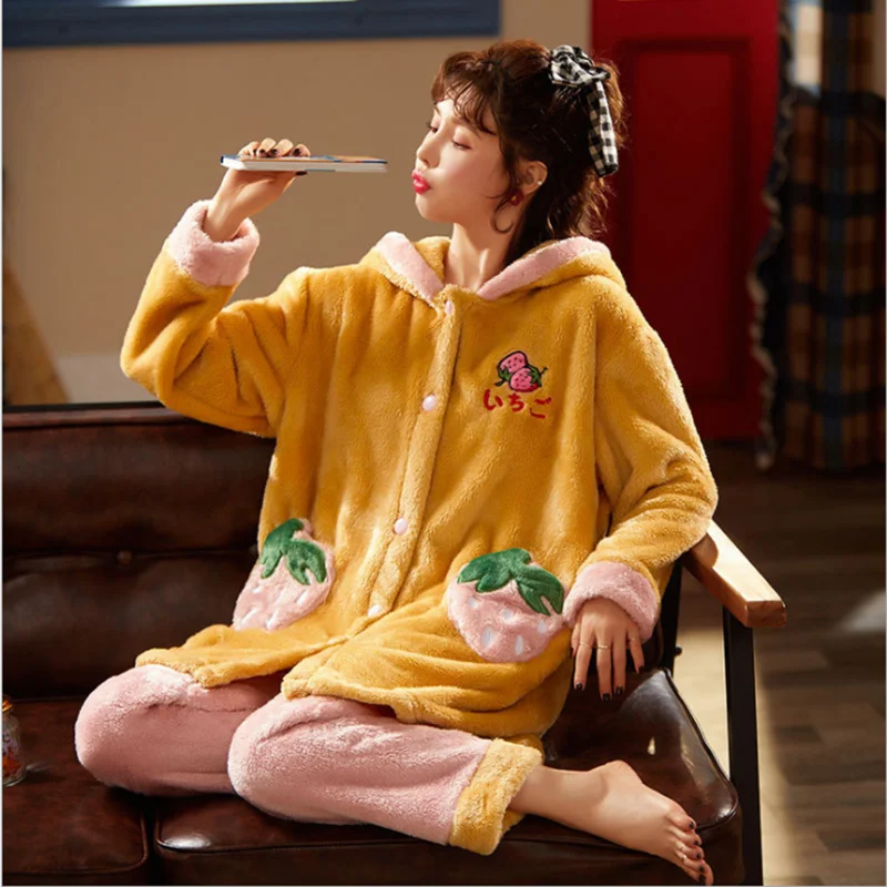 New coral velvet pajamas women's autumn and winter plus velvet thickening cute home service flannel warm suit sleepwear tops
New coral velvet pajamas women's autumn and winter plus velvet thickening cute home service flannel warm suit sleepwear tops