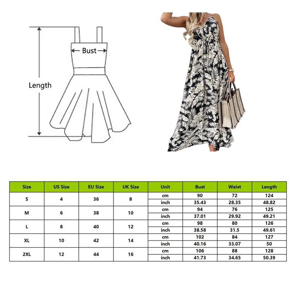 2021 Leaf Print Dress Sexy Spaghetti Strap Long Dress Women Summer Boho V-Neck Beach Dresses Holiday Casual Sundress
2021 Leaf Print Dress Sexy Spaghetti Strap Long Dress Women Summer Boho V-Neck Beach Dresses Holiday Casual Sundress