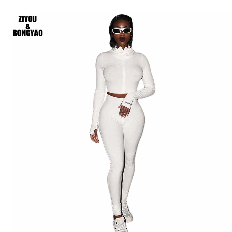 Jumpsuit Women Streetwear White Black Knitted Sexy Bodycon Overalls 2020Long Sleeve Embroidery Letters Zipper Two-piece Female
Jumpsuit Women Streetwear White Black Knitted Sexy Bodycon Overalls 2020Long Sleeve Embroidery Letters Zipper Two-piece Female