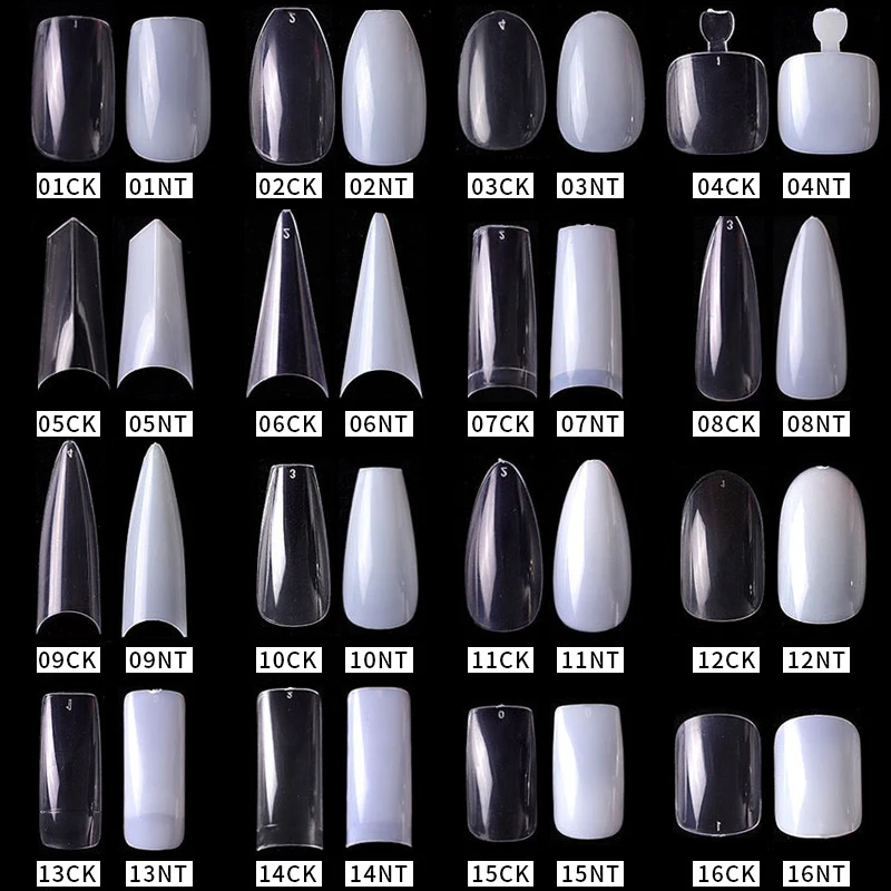 

500pcs/lot Professional Fake Nails Coffin French False Nails Tips Stiletto Ballerina Toenail Tip Manicure Clear Full Half Cover