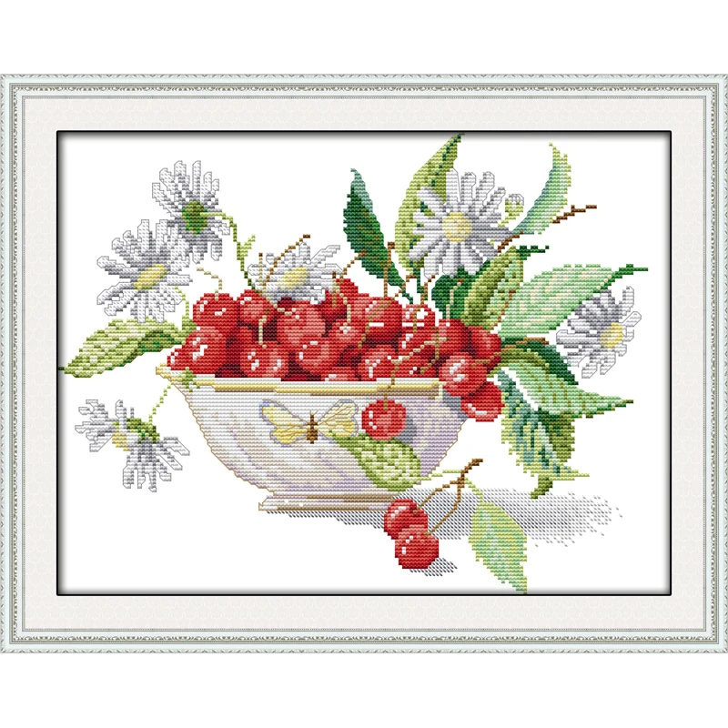 Everlasting Love Cherry Fruit Bowl Chinese Cross Stitch Kits Ecological Cotton Fabric DIY Christmas Decorations For Home Gift
Everlasting Love Cherry Fruit Bowl Chinese Cross Stitch Kits Ecological Cotton Fabric DIY Christmas Decorations For Home Gift