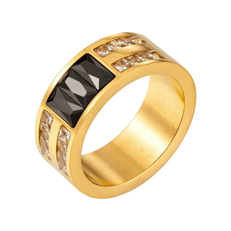 Luxury Double Layer CZ Crystal Rings Stainless Steel Big Black Geometric Square Stone For Women Men Couple Wedding Party Jewelry
Luxury Double Layer CZ Crystal Rings Stainless Steel Big Black Geometric Square Stone For Women Men Couple Wedding Party Jewelry