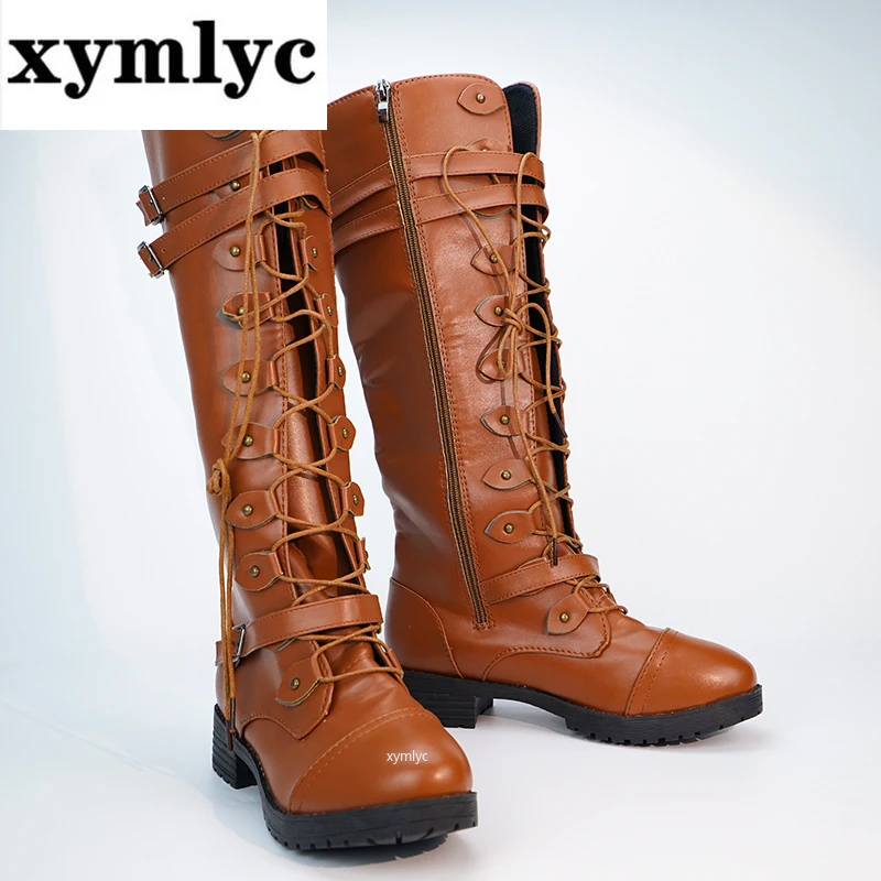 Women Knee high Boots Autumn Winter Lace Up Flat Shoes Sexy Steampunk PU Retro Buckle women shoes Ladies Snow Boots
Women Knee high Boots Autumn Winter Lace Up Flat Shoes Sexy Steampunk PU Retro Buckle women shoes Ladies Snow Boots