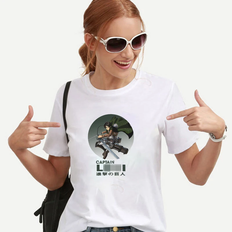 Футболка женская хлопковая с принтом японского аниме «атака на Титанов»
Футболка женская хлопковая с принтом японского аниме «атака на Титанов»