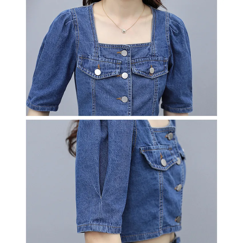 Summer Jeans Skirt Two Piece Set Women Short Sleeve Korean Fashion Elegant Crop Top + Long Denim Skirts Womens 2 Piece Sets
Summer Jeans Skirt Two Piece Set Women Short Sleeve Korean Fashion Elegant Crop Top + Long Denim Skirts Womens 2 Piece Sets