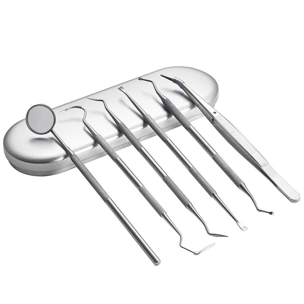 6Pcs Stainless Dental Tool Set Dentist Tooth Clean Hygiene Picks Mirror Kit Oral Health Tooth Cleaning Inspection Tartar Cleaner
6Pcs Stainless Dental Tool Set Dentist Tooth Clean Hygiene Picks Mirror Kit Oral Health Tooth Cleaning Inspection Tartar Cleaner