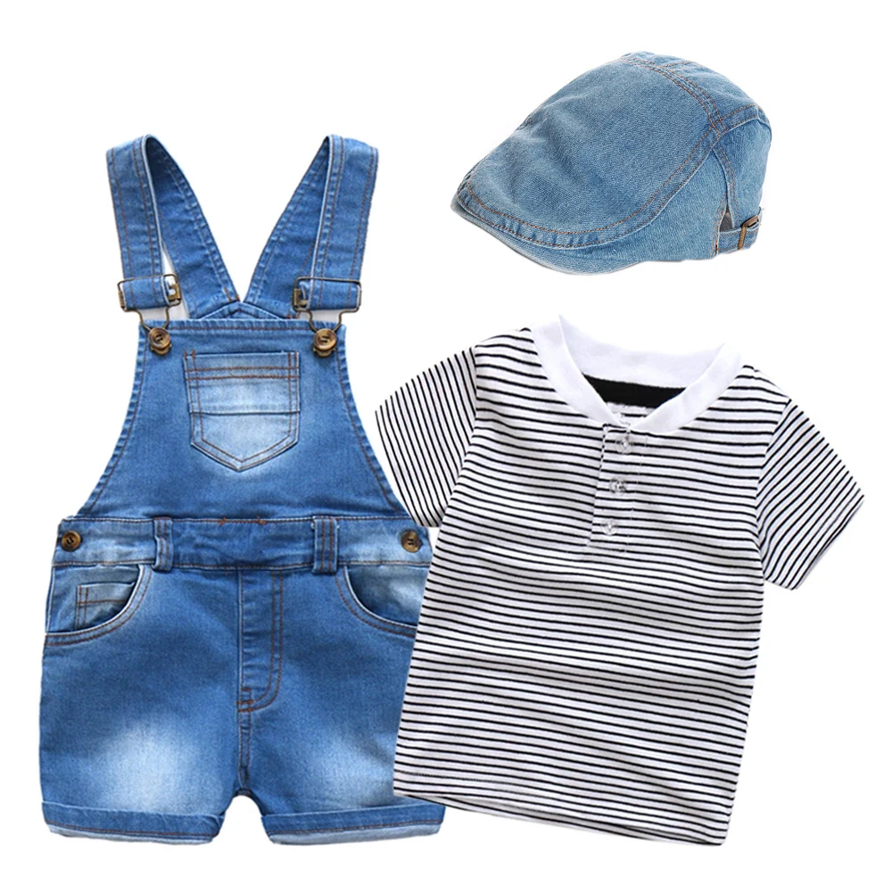 Infant Boy Denim Clothes Summer Boys Cowboy Hat + Striped Top + Bib Jeans Short Fashion Children Outfits
Infant Boy Denim Clothes Summer Boys Cowboy Hat + Striped Top + Bib Jeans Short Fashion Children Outfits