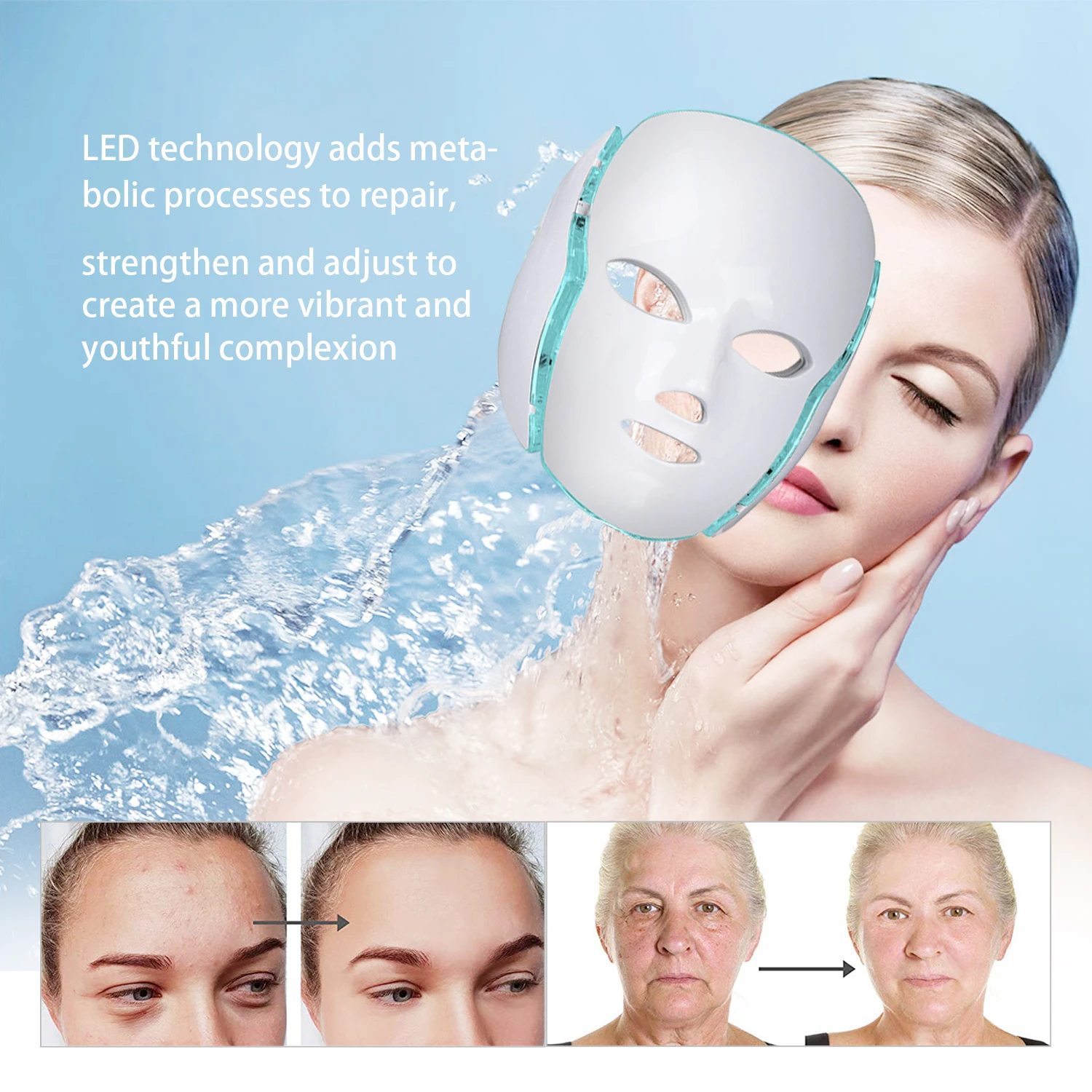 7 Colors Led Facial Mask Led Korean Photon Therapy Face Mask Light Therapy Acne Wrinkle Removal Neck Beauty LED Mask
7 Colors Led Facial Mask Led Korean Photon Therapy Face Mask Light Therapy Acne Wrinkle Removal Neck Beauty LED Mask