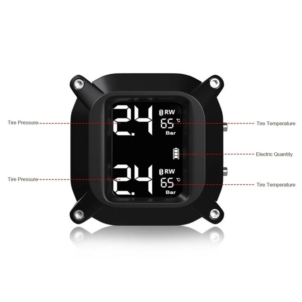 Wireless LCD TPMS Tire Pressure Monitor Motorcycle Systems+2 Sensors Waterproof Fuel Tire Pressure Monitoring System Digital
Wireless LCD TPMS Tire Pressure Monitor Motorcycle Systems+2 Sensors Waterproof Fuel Tire Pressure Monitoring System Digital