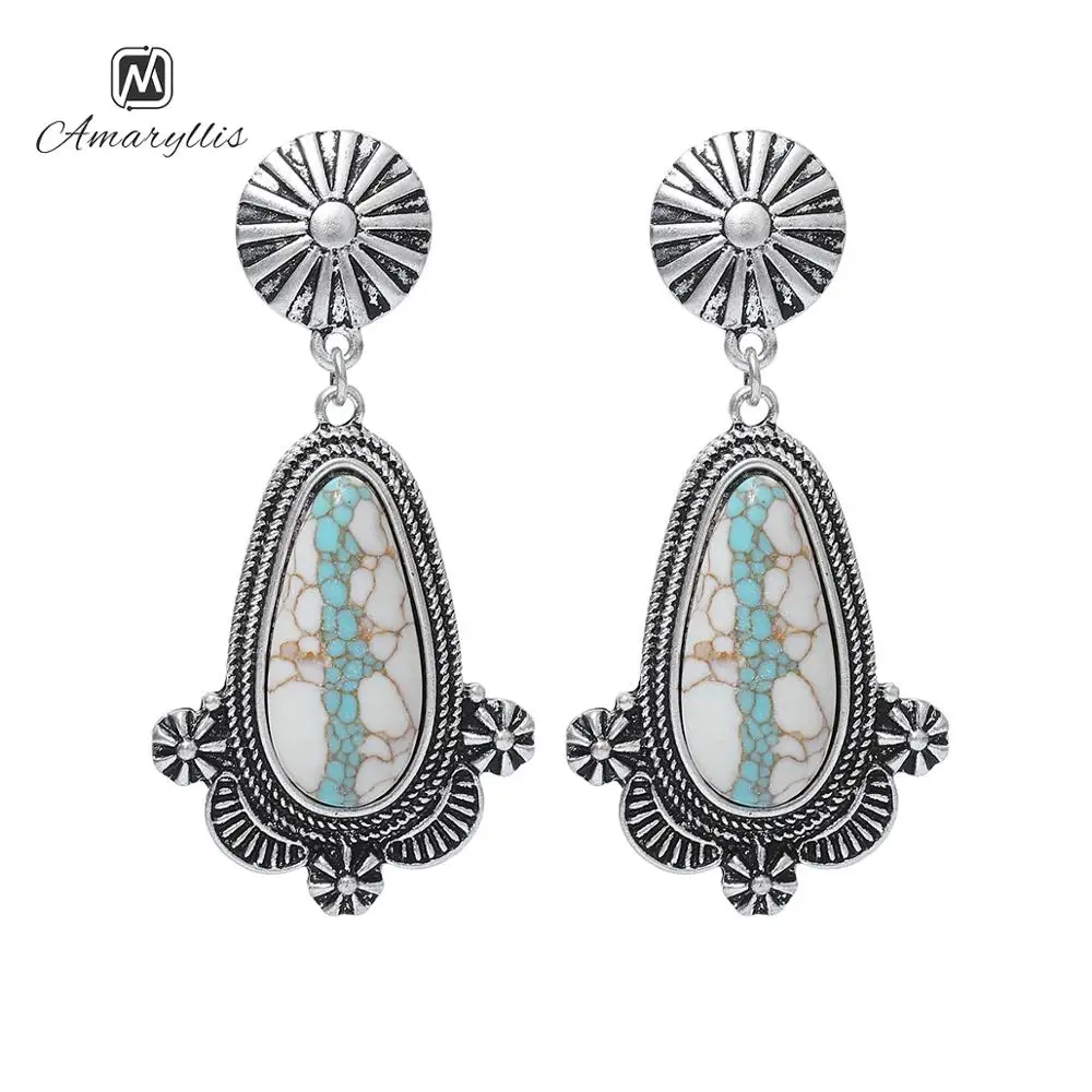 Amaiyllis Retro Turquoises Earrings For Women Ethnic Stone Pendant Stud Earrings Vintage Waterdrop Earrings
Amaiyllis Retro Turquoises Earrings For Women Ethnic Stone Pendant Stud Earrings Vintage Waterdrop Earrings