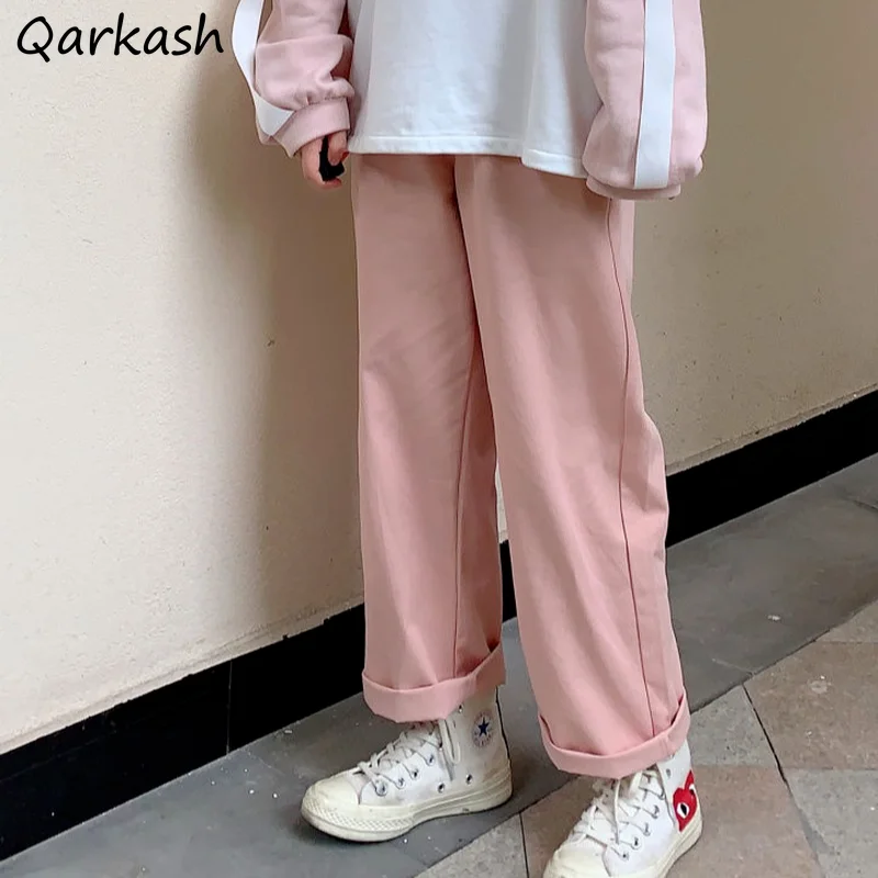Straight Pants Women Japanese Style Loose Leisure Teenager Kawaii Pink College Summer Trousers Leisure Popular Lovely Girls Pant 
Straight Pants Women Japanese Style Loose Leisure Teenager Kawaii Pink College Summer Trousers Leisure Popular Lovely Girls Pant