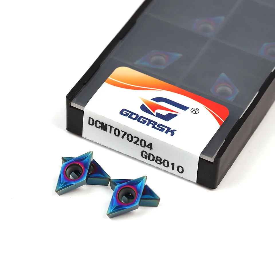 DCMT070204/208 DCMT11T303/308 High-quality Nano Blue CNC Blade Colorful Carbide Turning Tool Lathe Turning Blade
DCMT070204/208 DCMT11T303/308 High-quality Nano Blue CNC Blade Colorful Carbide Turning Tool Lathe Turning Blade