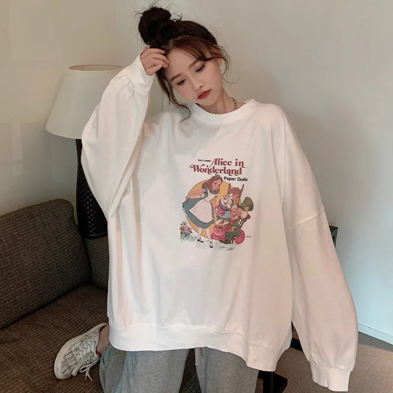 Letter Pattern Print Loose Oversized Crewneck Sweatshirt Women Plus Size Korean Trendy Street Long Sleeve Thin Hoodies for Teens
Letter Pattern Print Loose Oversized Crewneck Sweatshirt Women Plus Size Korean Trendy Street Long Sleeve Thin Hoodies for Teens