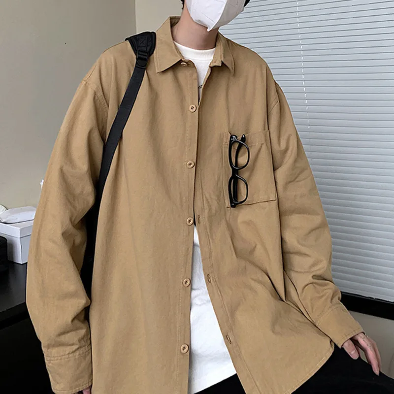Neploha Cotton Shirt Men Black Cargo Shirts Sprint Autumn New Lapel Casual Long Sleeve Male Shirt Single Breasted Oversized Tops
Neploha Cotton Shirt Men Black Cargo Shirts Sprint Autumn New Lapel Casual Long Sleeve Male Shirt Single Breasted Oversized Tops