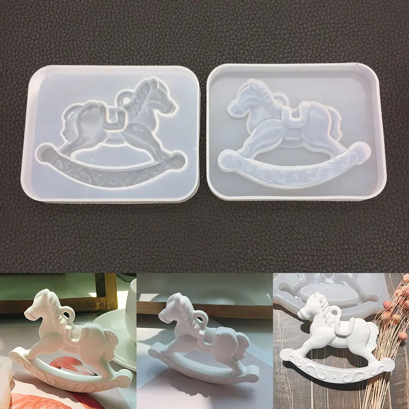DIY Кристалл эпоксидное зеркало Троянский конь кулон плесень Высокое Зеркало гипс