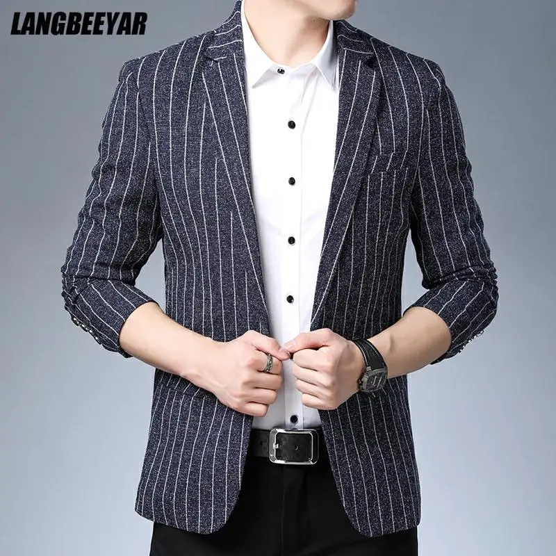 Top Quality New Designer Brand Casual Fashion Regular Fit Striped Blazer Suit Jacket Smart Trendy Cool Men Fashion Men Clothes
Top Quality New Designer Brand Casual Fashion Regular Fit Striped Blazer Suit Jacket Smart Trendy Cool Men Fashion Men Clothes