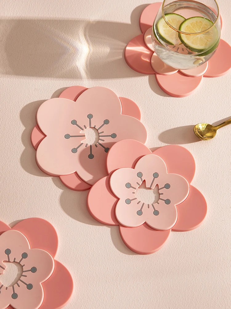 Teacup Mat Office Water Cup Mat Cute Sakura-Shaped Heat Proof Mat Teacup Mat Support Double Layer Silicone Cup Mat
Teacup Mat Office Water Cup Mat Cute Sakura-Shaped Heat Proof Mat Teacup Mat Support Double Layer Silicone Cup Mat
