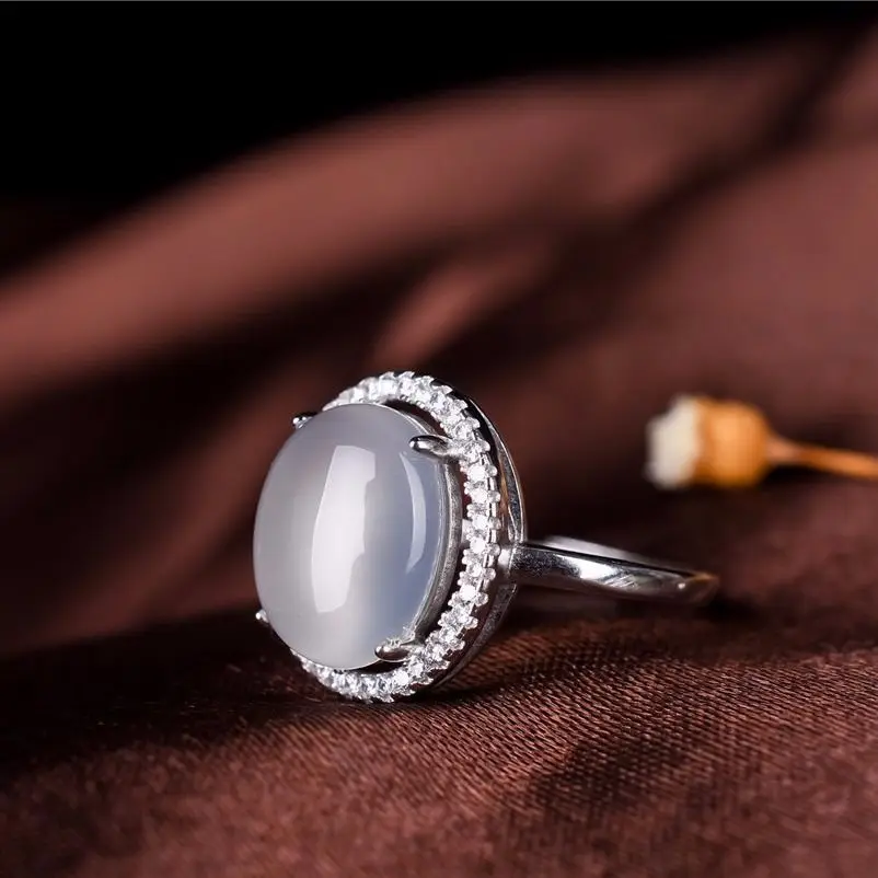 Auction Leak-Picking Natural Icy Chalcedony Fluorescent Color Inlaid 925 Silver Jade Big Diamond Women's Ring Open Mouth
Auction Leak-Picking Natural Icy Chalcedony Fluorescent Color Inlaid 925 Silver Jade Big Diamond Women's Ring Open Mouth