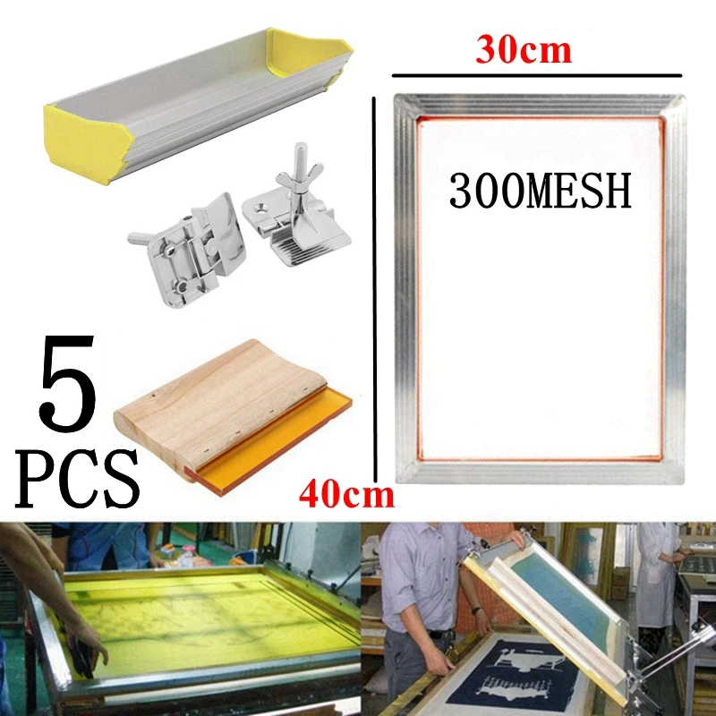 5 шт./компл. 40x3 0 см Φ 300 м шелкография Алюминиевая рамка + шарнирный зажим + эмульсионный Совок + фотографические детали
5 шт./компл. 40x3 0 см Φ 300 м шелкография Алюминиевая рамка + шарнирный зажим + эмульсионный Совок + фотографические детали