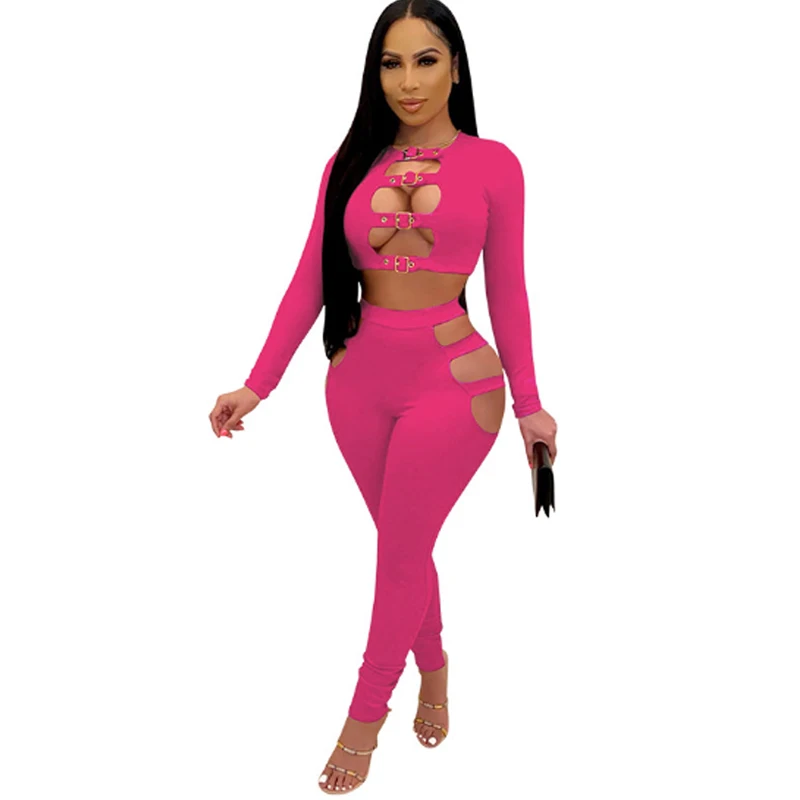 Sexy 2 Pieces Suits Round Neck Hollow Out Solid Long Sleeve Set Women 21 Summer Black Yellow Fashion Clothing Feminina CX1561
Sexy 2 Pieces Suits Round Neck Hollow Out Solid Long Sleeve Set Women 21 Summer Black Yellow Fashion Clothing Feminina CX1561